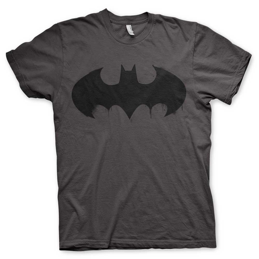 DC Comics Batman - Inked Logo Herren T-Shirt - Grau